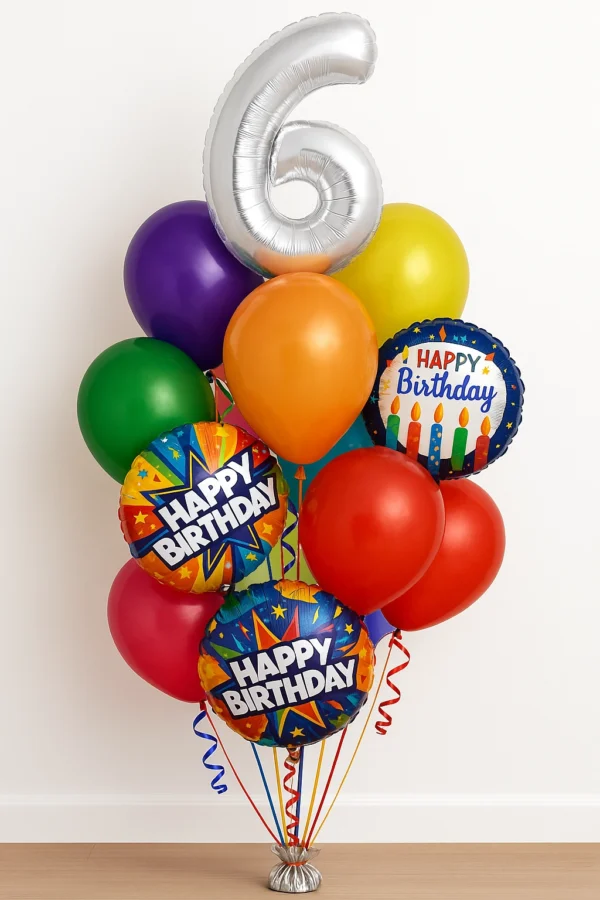Custom 1 Number Birthday Balloon Bouquet 10 Latex, 3 Foil Balloon