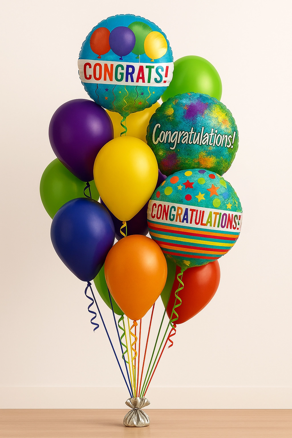 Congrats Balloon Bouquet 10 Latex, 3 Foils