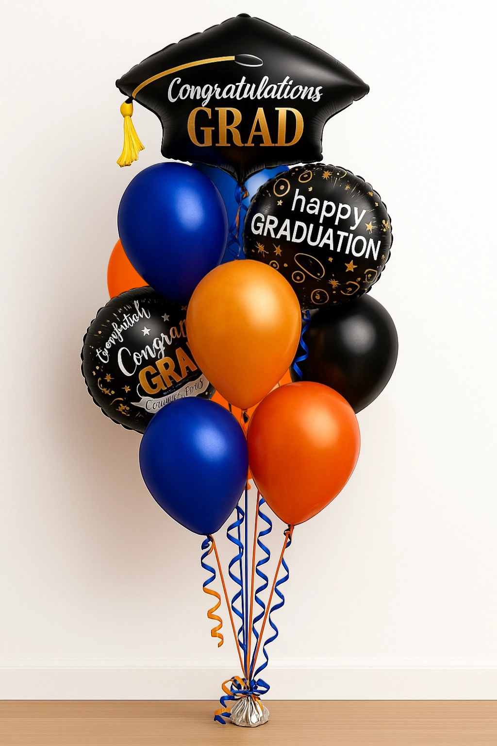 Graduation Balloon Bouquet 10 Latex, 3 Foils Balloon
