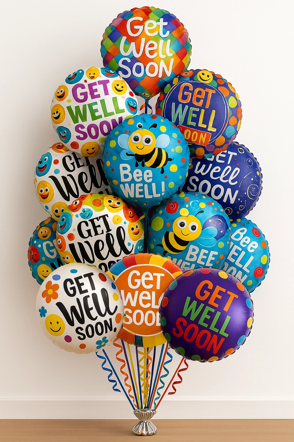 Get Well Balloon Bouquet 13 Foils Balloon (HOSPITAL APPROVED)