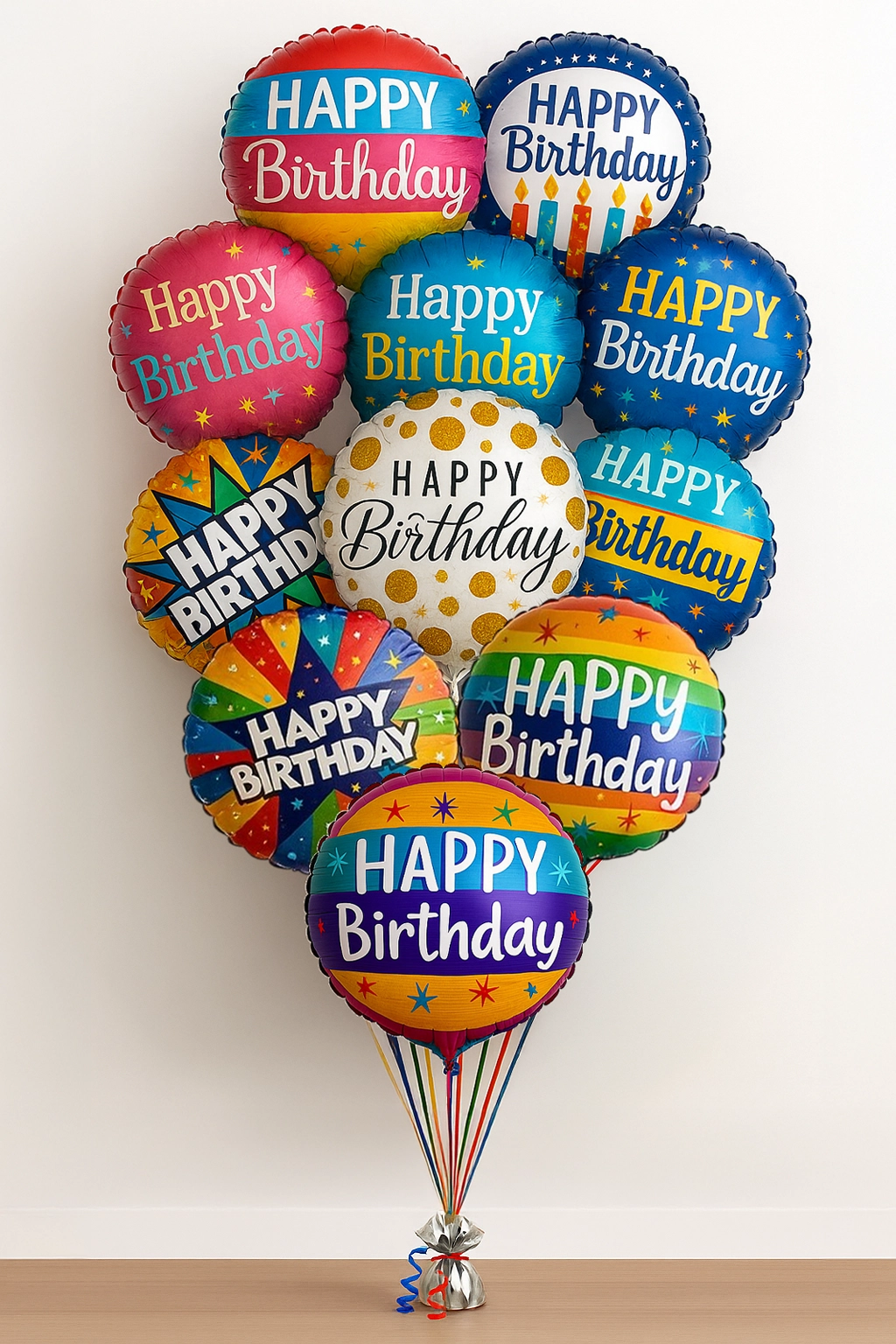 Happy Birthday Balloon Bouquet 13 Foils Balloon