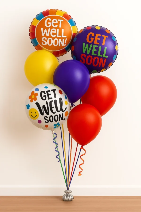 Get Well Balloon Bouquet 4 Latex, 3 Foils Balloon (NOT FOR HOSPITALS)