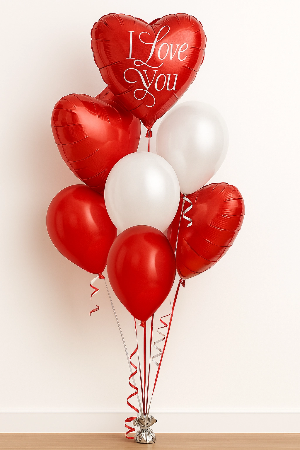 I Love You Balloon Bouquet 4 Latex, 3 Foils Balloon