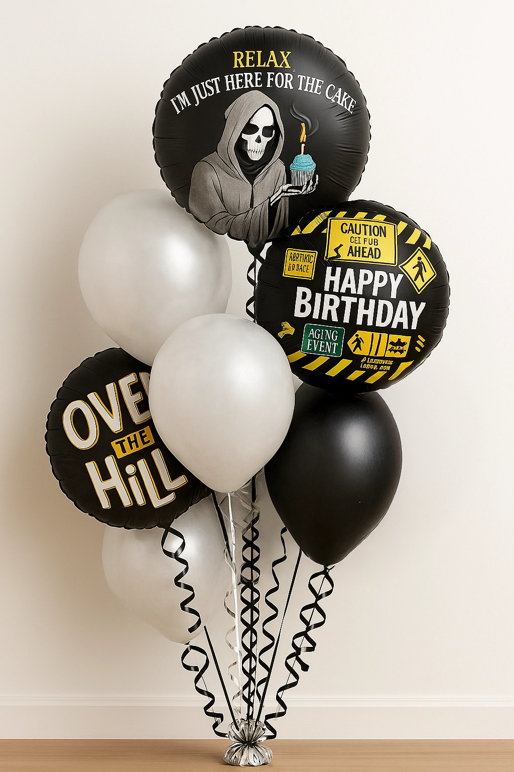 Over The Hill Balloon Bouquet 4 Latex, 3 Foils Balloon