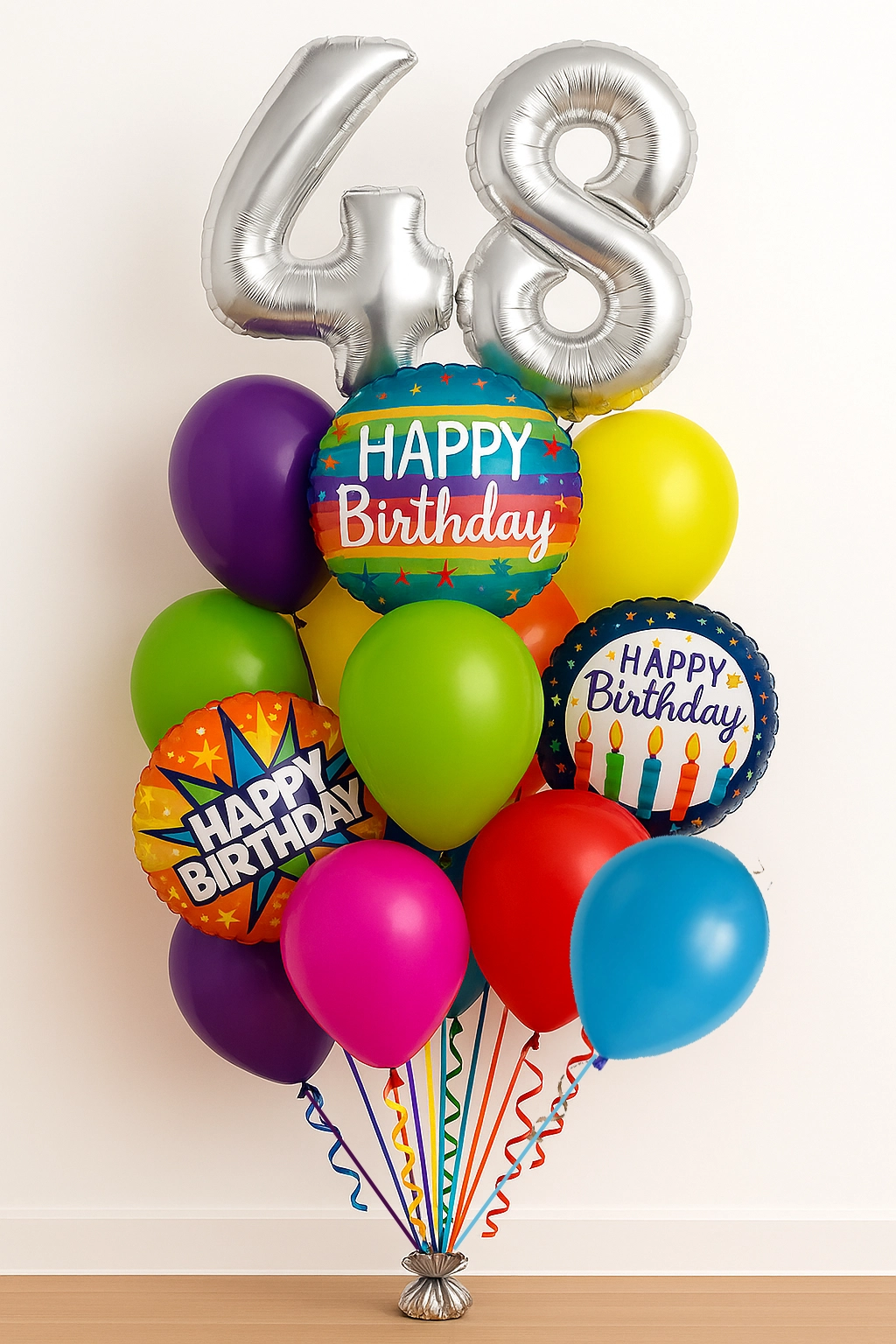 Custom 2 Number Birthday Balloon Bouquet 10 Latex, 3 Foils