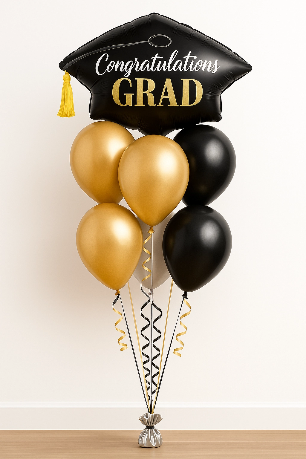 Graduation Balloon Bouquet 6 Latex, 1 Foil Balloon