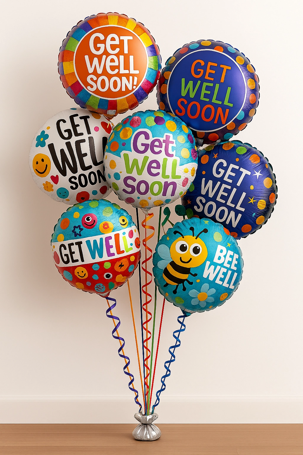Get Well Balloon Bouquet 7 Foils Balloon (HOSPITAL APPROVED)