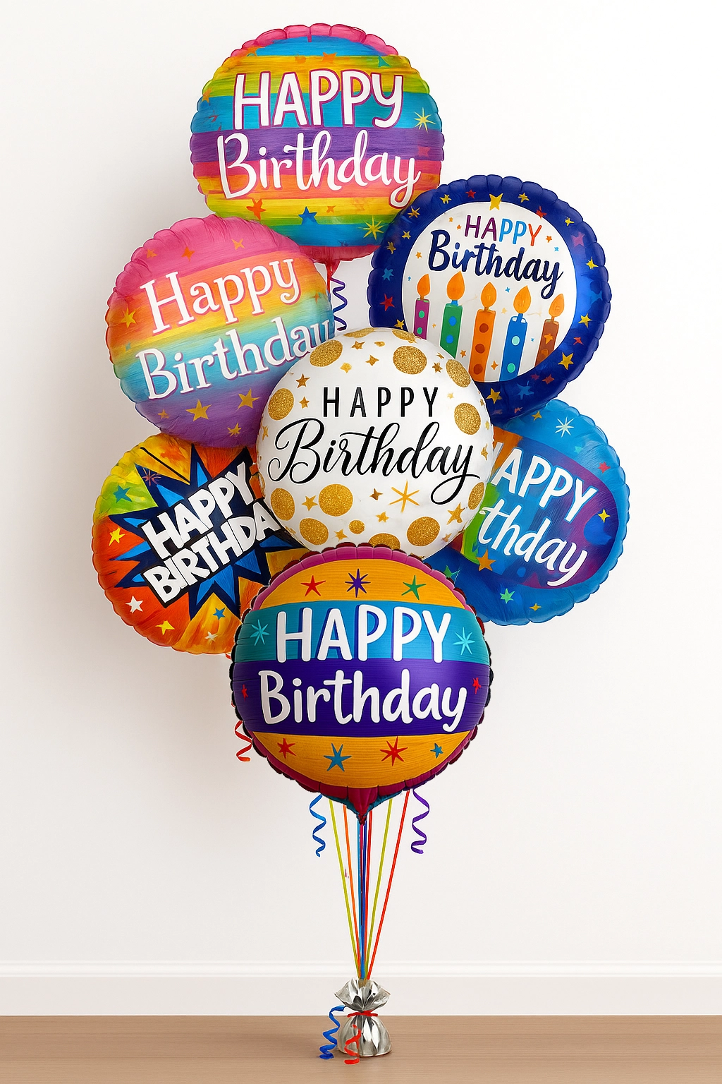 Happy Birthday Balloon Bouquet 7 Foils Balloon