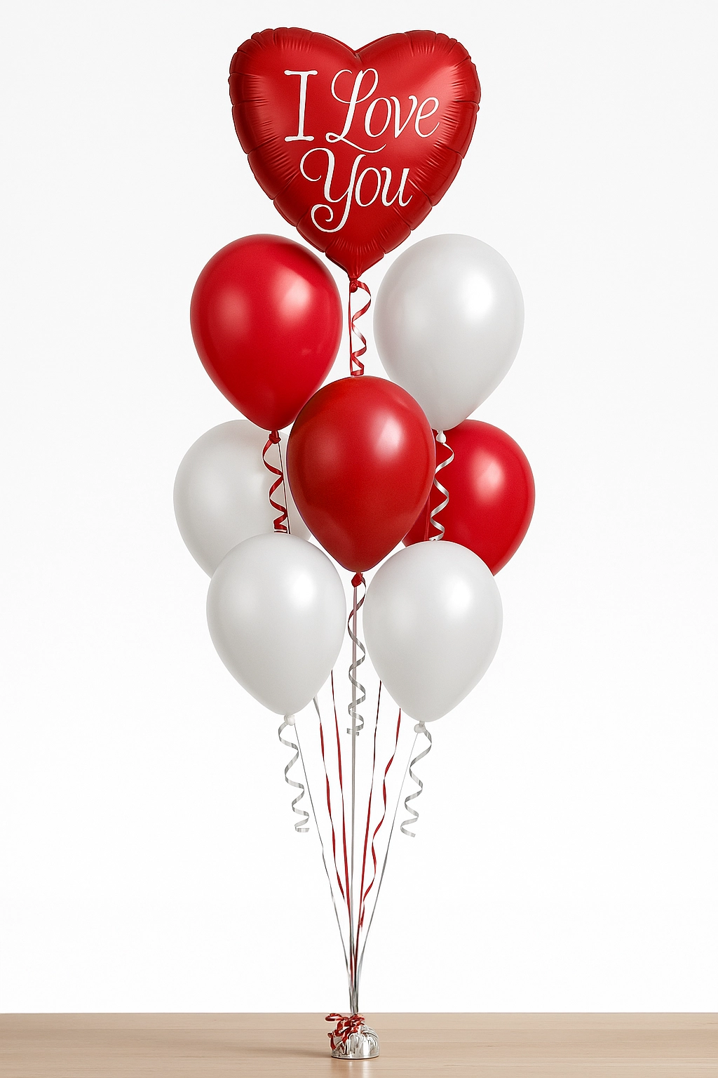 I Love You Balloon Bouquet 6 Latex, 1 Foil Balloon