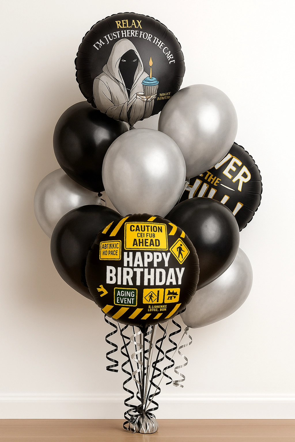 Over The Hill Balloon Bouquet 10 Latex, 3 Foils Balloon