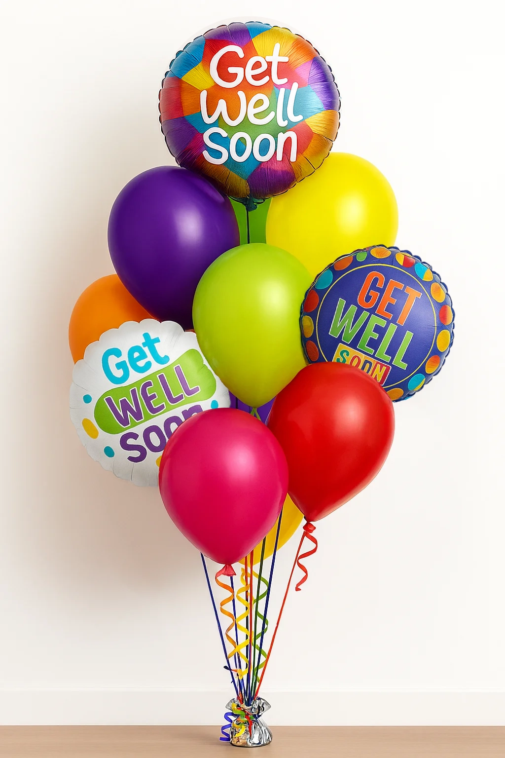 Get Well Balloon Bouquet 10 Latex, 3 Foils Balloon (NOT FOR HOSPITALS)