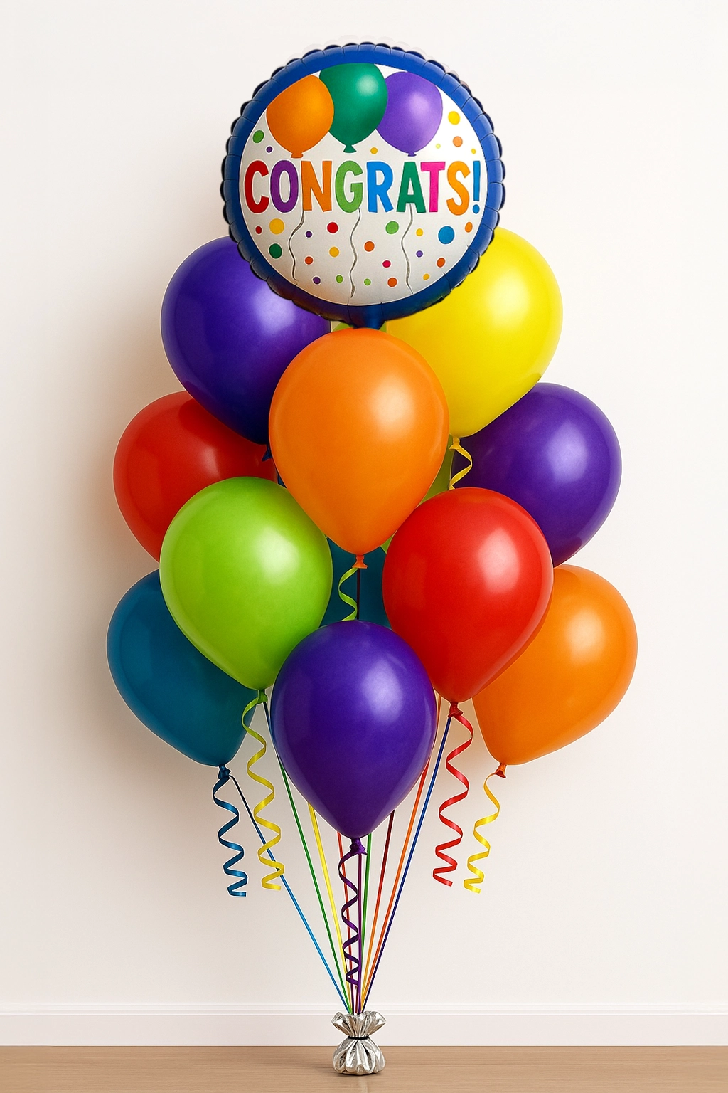 Congrats Balloon Bouquet 12 Latex, 1 Foil Balloon