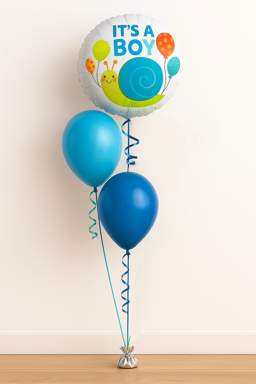 It’s A Boy Balloon Bouquet 2 Latex, 1 Round Foil Balloon