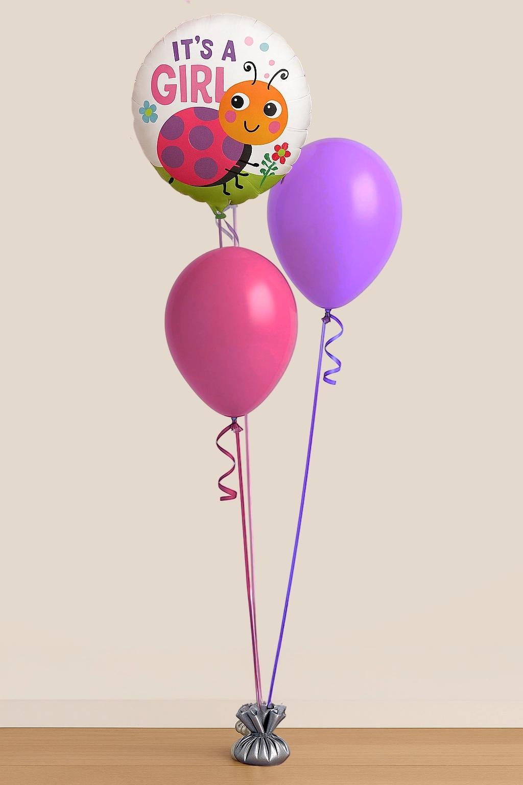 It’s A Girl Balloon Bouquet 2 Latex, 1 Foil Balloon