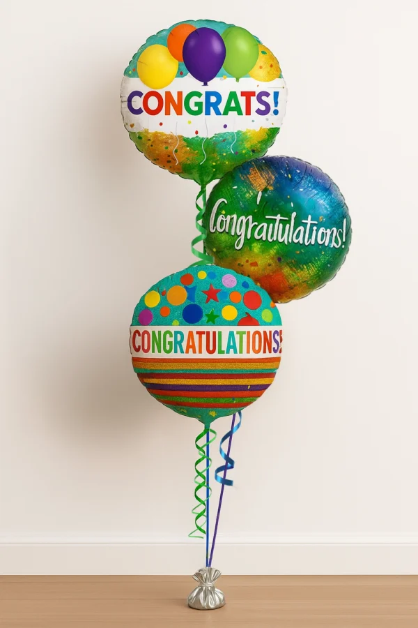 Congrats Balloon Bouquet 3 Foils