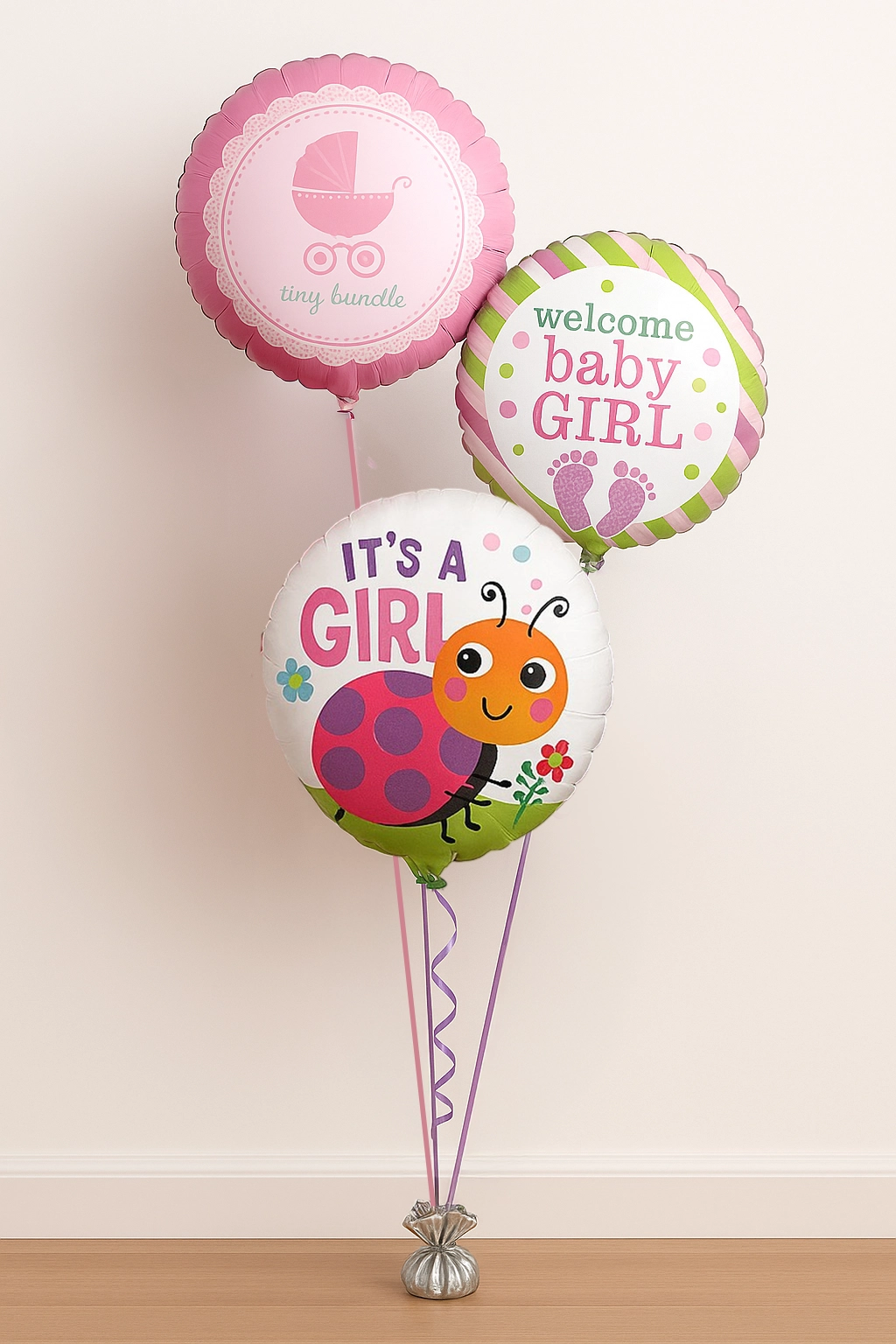 It’s A Girl Balloon Bouquet 3 Foils Balloon