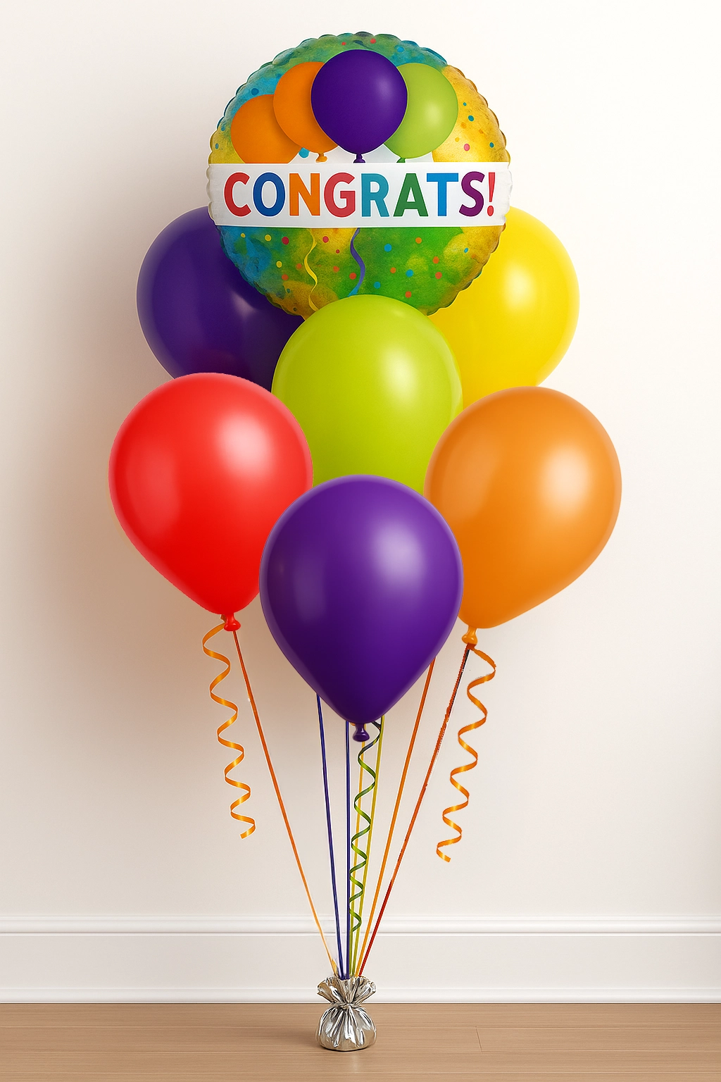 Congrats Balloon Bouquet 6 Latex, 1 Foil