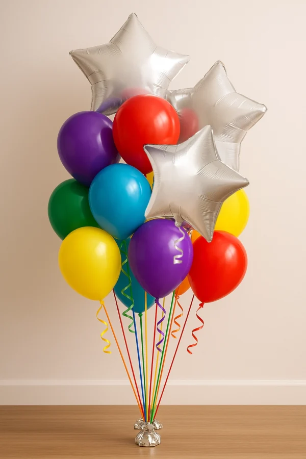 Decorative Balloon Bouquet 10 Latex, 3 Star Foil GEN