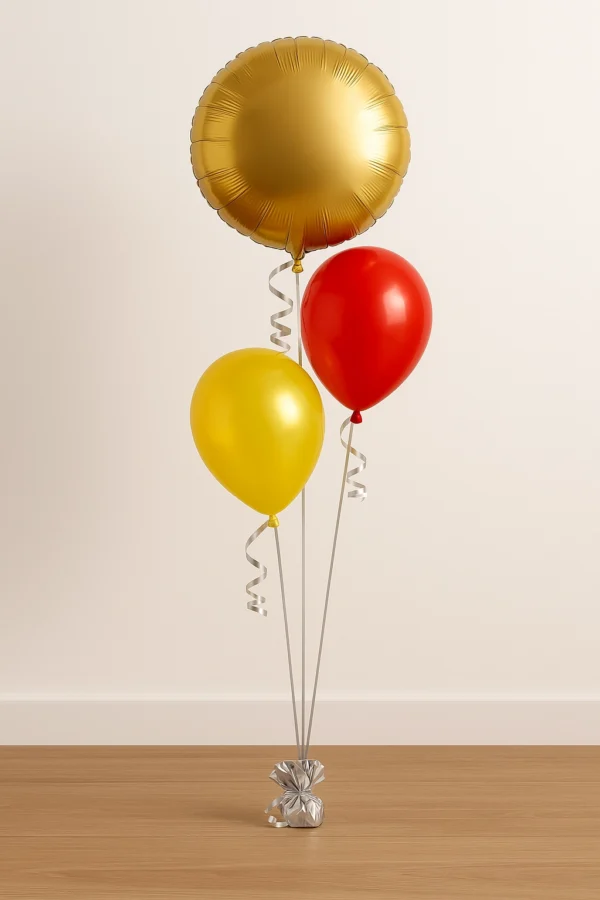 Decorative Centerpiece 2 Latex, 1 Round Foil Balloon