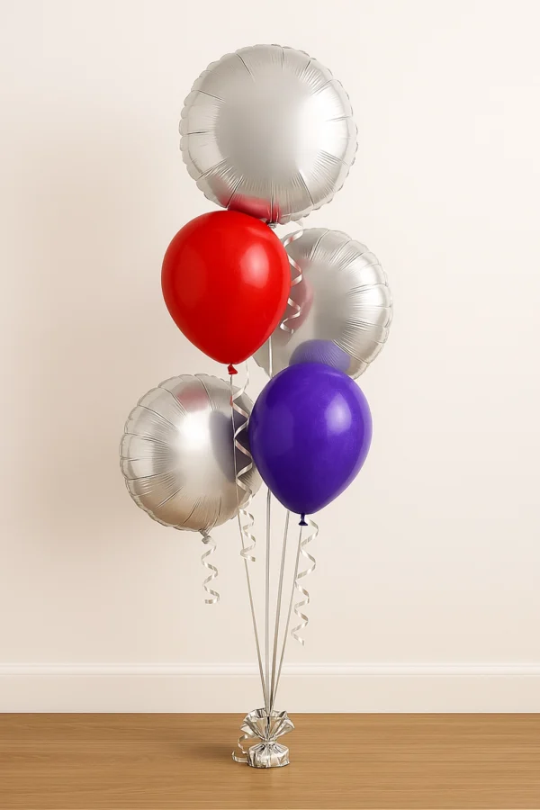 Decorative Centerpiece 2 Latex, 3 Round Foil Balloon